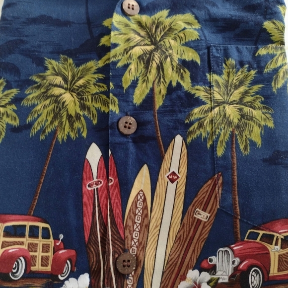 Hawaiian Reserve Cotton collection sz Large LG L button shirt. VTG. Mad… - Picture 10 of 11